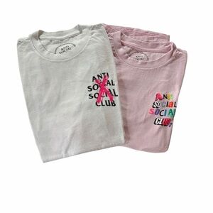 Anti Social Social Club Men's T-Shirt Bundle | Size Small | White + Pink